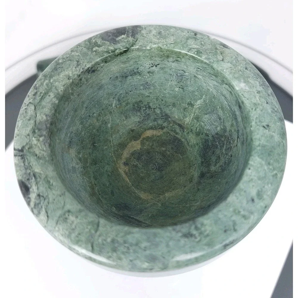 Green Natural Marble Mortar And Pestle Footed Spice Grinder Bartender Muddler